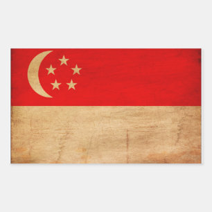 Sticker Rectangulaire Drapeau de Singapour