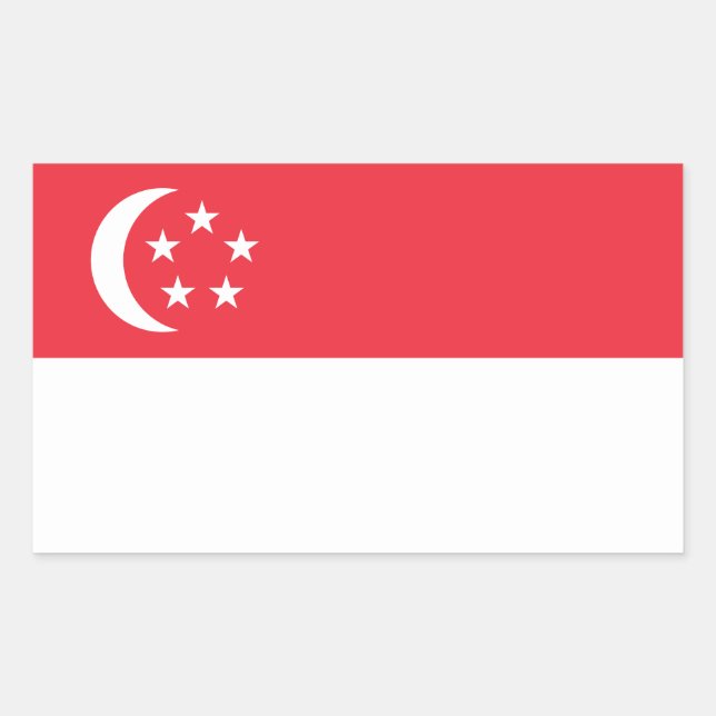 Sticker Rectangulaire Drapeau de Singapour (Devant)