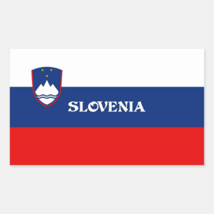 Sticker Rectangulaire Drapeau de Slovénie, étiqueté