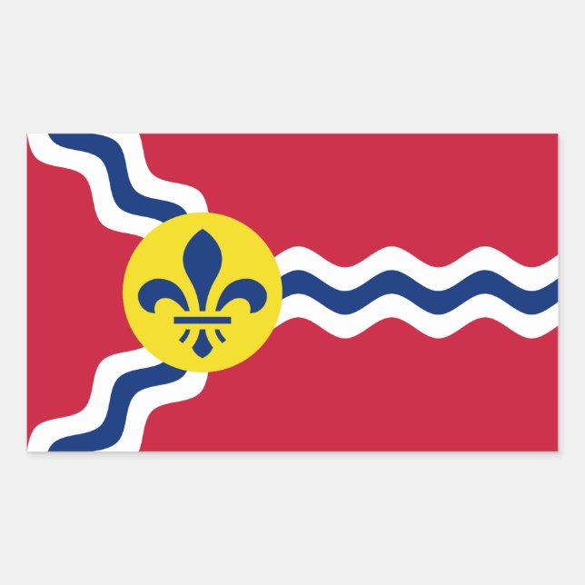 Sticker Rectangulaire Drapeau de St. Louis, Missouri (Devant)