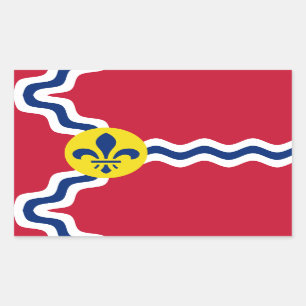 Sticker Rectangulaire Drapeau de St Louis, Missouri