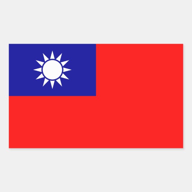 Sticker Rectangulaire Drapeau de Taïwan (Devant)
