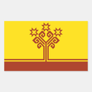 Sticker Rectangulaire Drapeau de Tchouvachie