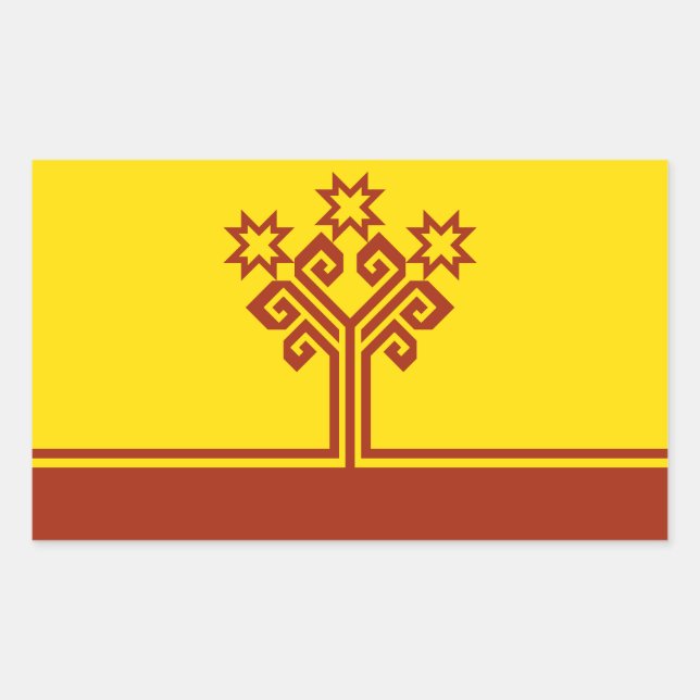 Sticker Rectangulaire Drapeau de Tchouvachie (Devant)