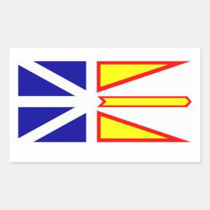 Sticker Rectangulaire Drapeau de Terre-Neuve-et-Labrador, Canada.