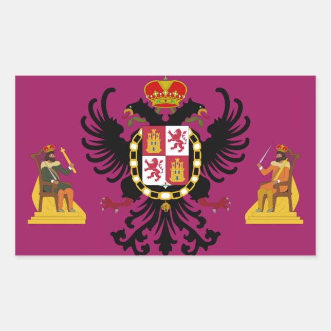 Sticker Rectangulaire Drapeau de Tolède (Espagne) (Devant)