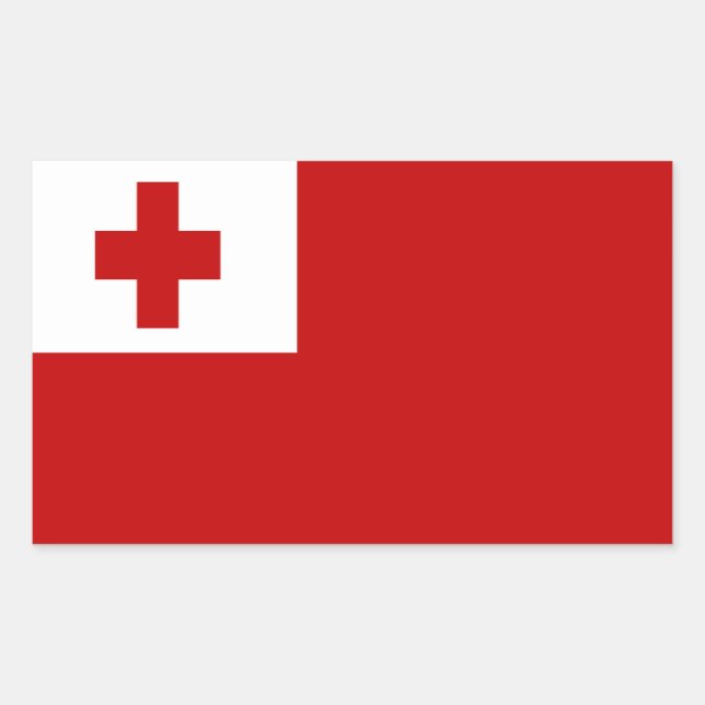 STICKER RECTANGULAIRE DRAPEAU DE TONGA (Devant)