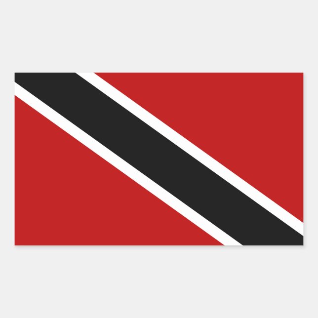 Sticker Rectangulaire Drapeau de Trinité-et-Tobago (Devant)