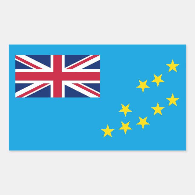 Sticker Rectangulaire Drapeau de Tuvalu (Devant)