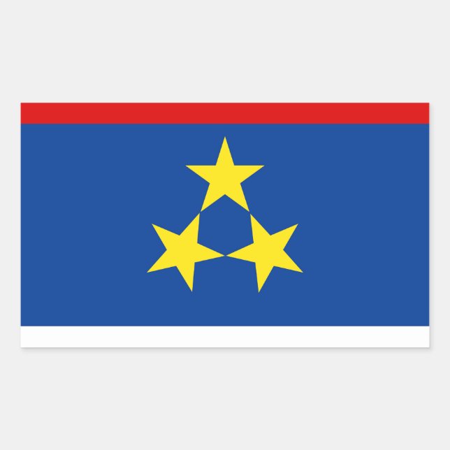 Sticker Rectangulaire Drapeau de Vojvodina (Devant)