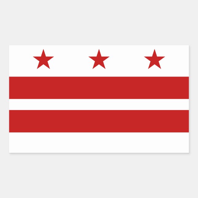 Sticker Rectangulaire Drapeau de Washington DC (Devant)