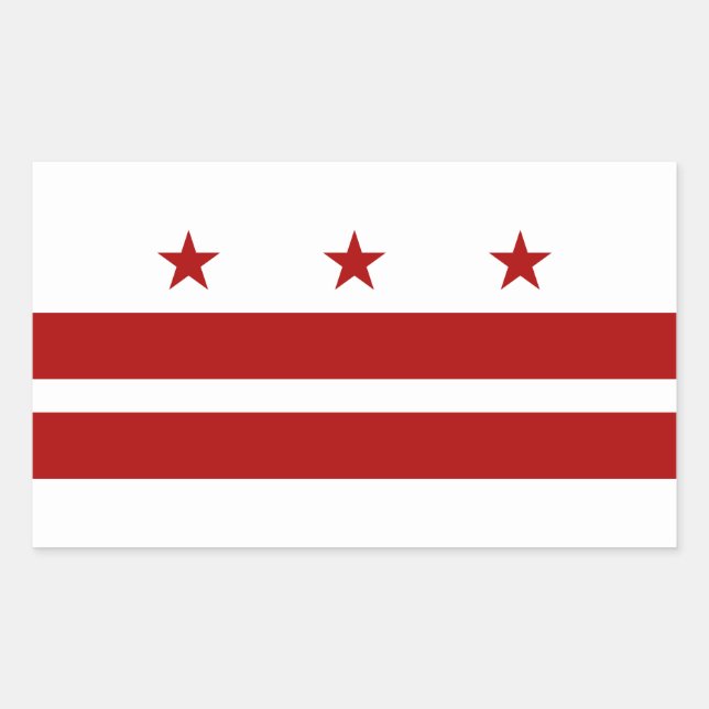 Sticker Rectangulaire Drapeau de Washington DC (Devant)