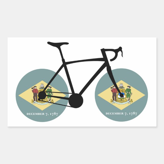 Sticker Rectangulaire Drapeau Delaware Cycling (Devant)