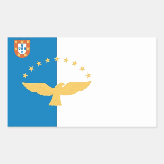 Sticker Rectangulaire Drapeau des Açores (Devant)
