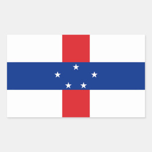 Sticker Rectangulaire Drapeau des Antilles néerlandaises