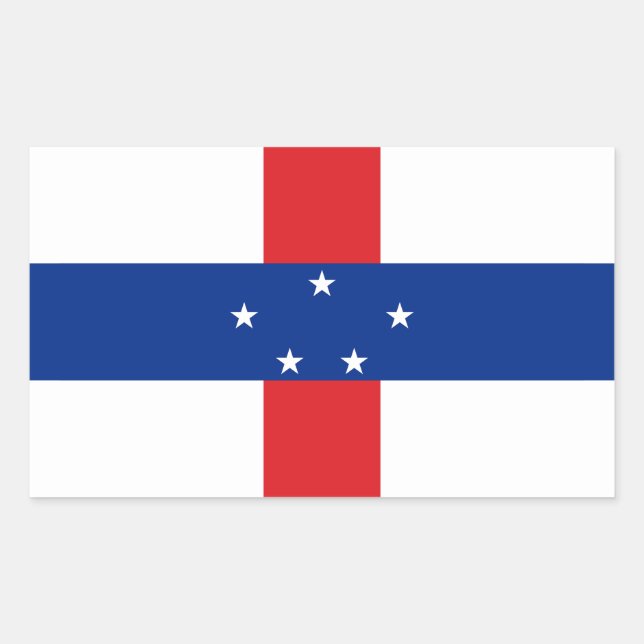Sticker Rectangulaire Drapeau des Antilles néerlandaises (Devant)