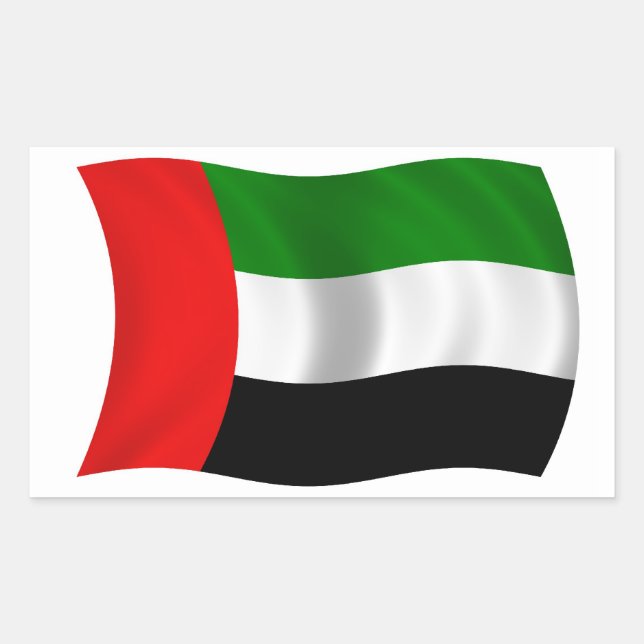 Sticker Rectangulaire Drapeau des Émirats arabes unis (Devant)