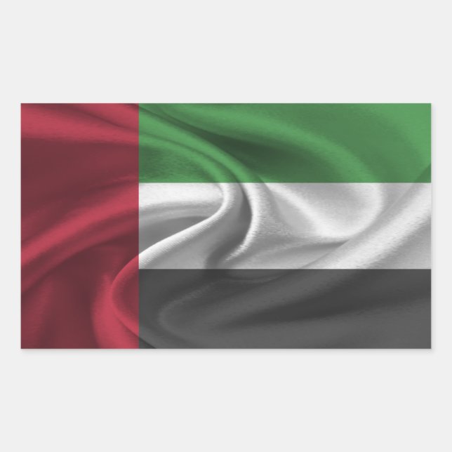 Sticker Rectangulaire Drapeau des Émirats arabes unis (Devant)