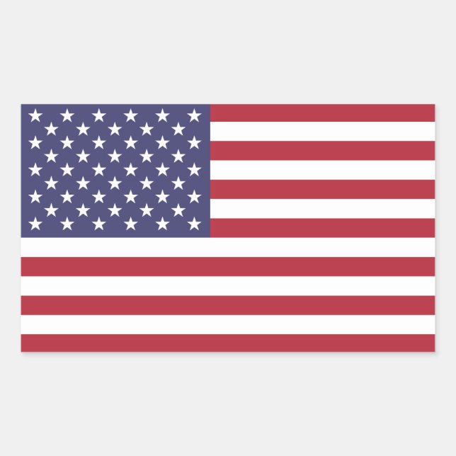 Sticker Rectangulaire Drapeau des États-Unis (Devant)