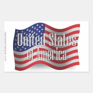 Sticker Rectangulaire Drapeau des États-Unis