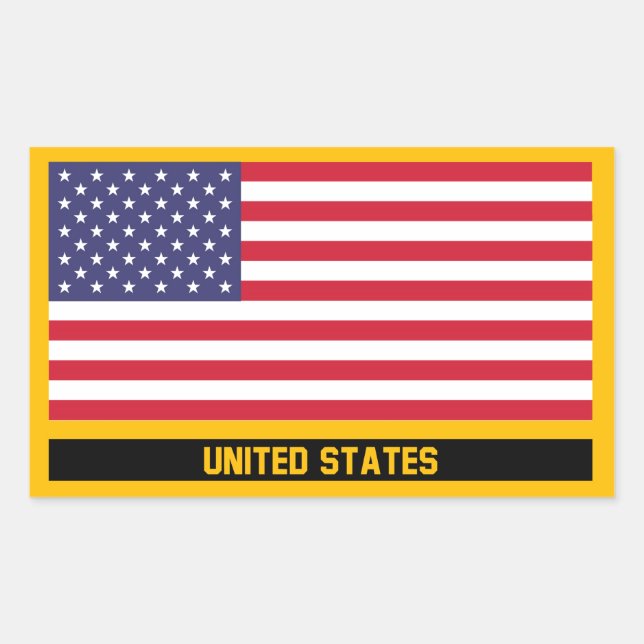 Sticker Rectangulaire Drapeau des États-Unis (Devant)