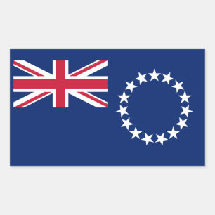 Sticker Rectangulaire Drapeau des Îles Cook