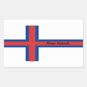 Sticker Rectangulaire Drapeau des îles Féroé