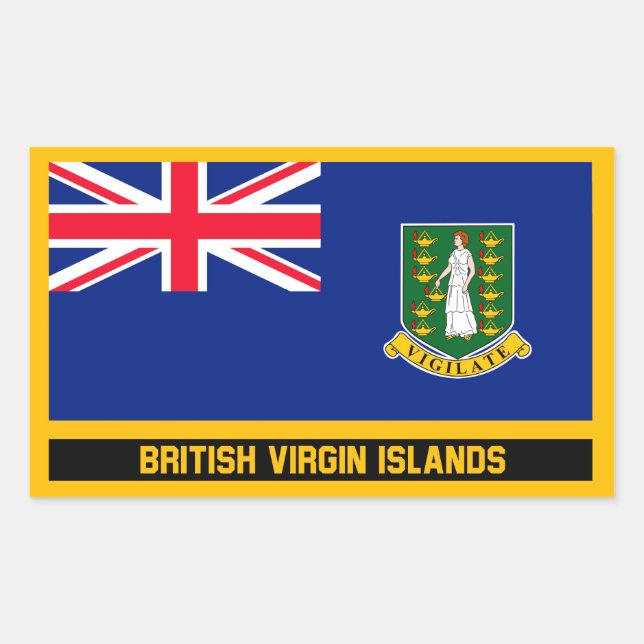 Sticker Rectangulaire Drapeau des îles Vierges britanniques (Devant)