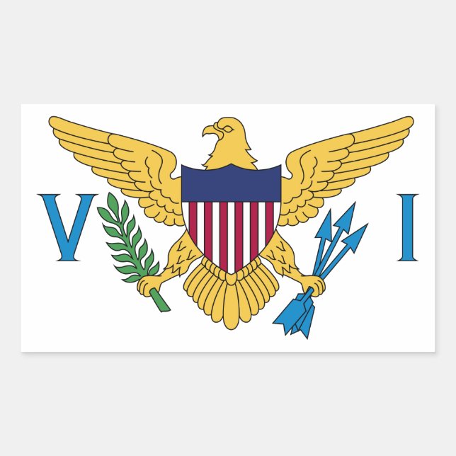 Sticker Rectangulaire Drapeau des Îles Vierges des États-Unis (Devant)