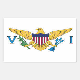 Sticker Rectangulaire Drapeau des Îles Vierges des États-Unis