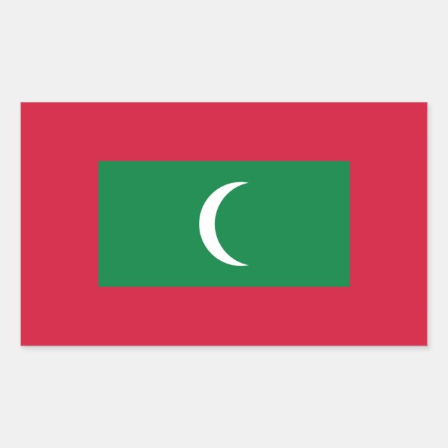 Sticker Rectangulaire Drapeau des Maldives (Devant)
