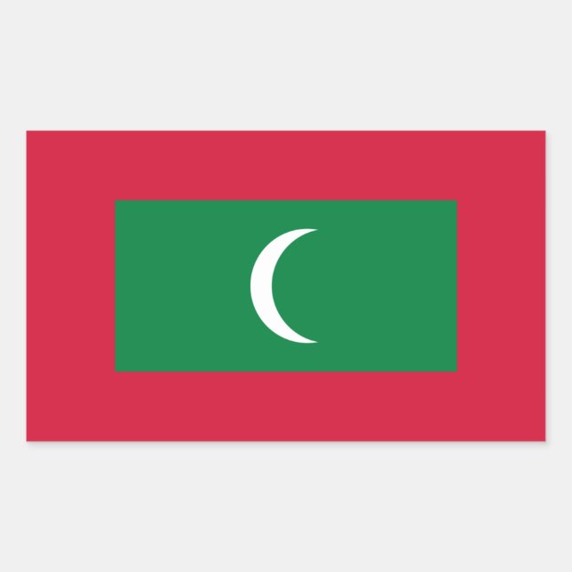 Sticker Rectangulaire Drapeau des Maldives (Devant)