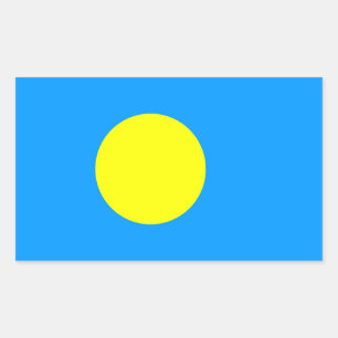 Sticker Rectangulaire Drapeau des Palaos