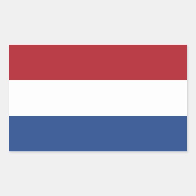 Sticker Rectangulaire Drapeau des Pays-Bas (Devant)