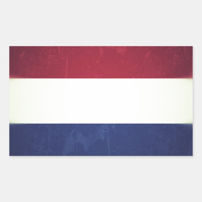 Sticker Rectangulaire Drapeau des Pays-Bas (Devant)