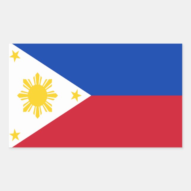 Sticker Rectangulaire Drapeau des Philippines (Devant)