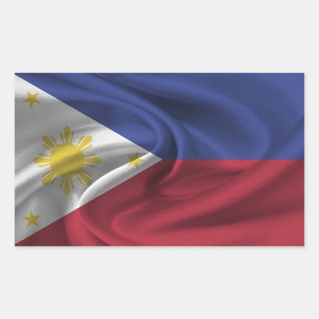 Sticker Rectangulaire Drapeau des Philippines (Devant)