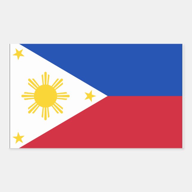 Sticker Rectangulaire Drapeau des Philippines (Devant)