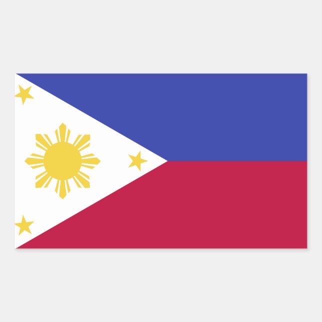 Sticker Rectangulaire Drapeau des Philippines (Devant)