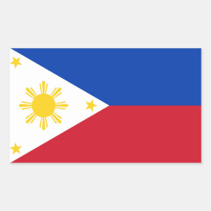 Sticker Rectangulaire Drapeau des Philippines Drapeau philippin
