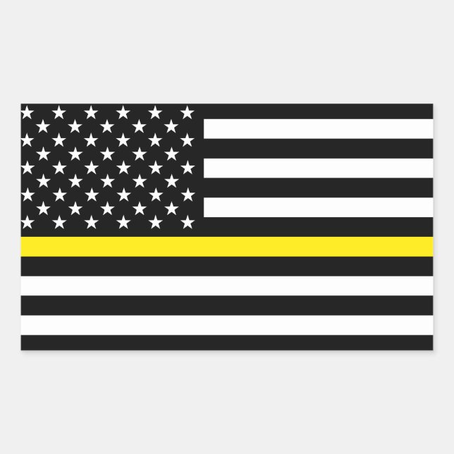 Sticker Rectangulaire Drapeau des répartiteurs de la ligne jaune fine (Devant)