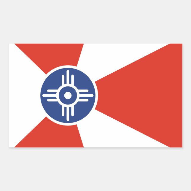 Sticker Rectangulaire Drapeau des TIC Wichita Kansas (Devant)