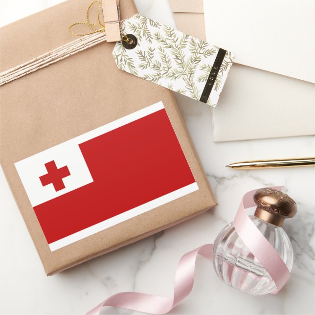 Sticker Rectangulaire Drapeau des Tonga (Cadeaux)