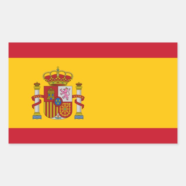 Sticker Rectangulaire drapeau d'espagne (Devant)