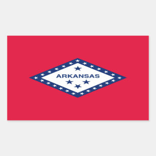 Sticker Rectangulaire Drapeau d'État Arkansas