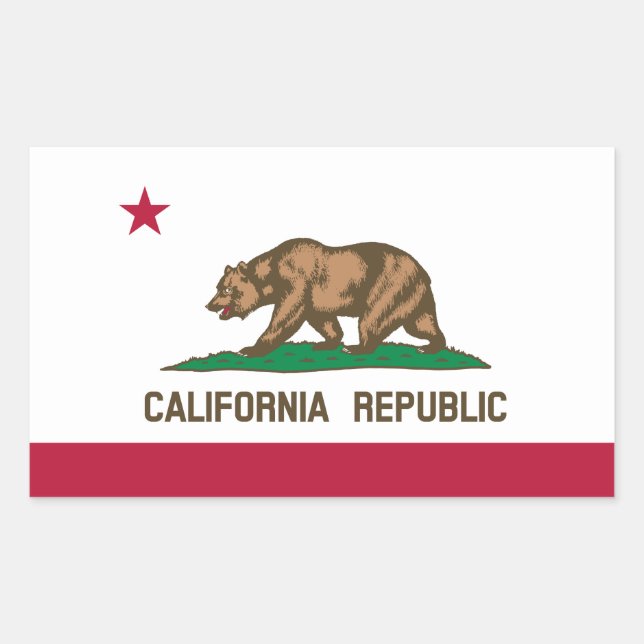 Sticker Rectangulaire Drapeau d'État de Californie classique (Devant)