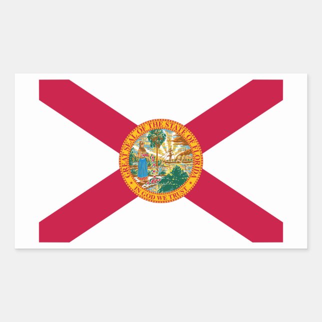 Sticker Rectangulaire Drapeau d'État de Floride (Devant)