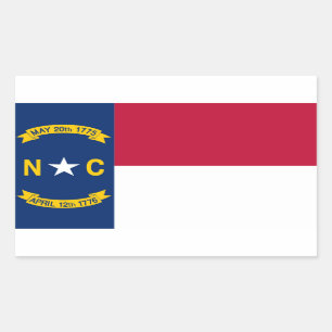 Sticker Rectangulaire Drapeau d'état de la Caroline du Nord