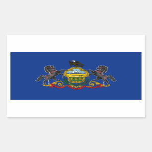Sticker Rectangulaire Drapeau d'état de la Pennsylvanie, Etats-Unis