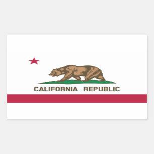 Sticker Rectangulaire Drapeau d'État de la République de Californie